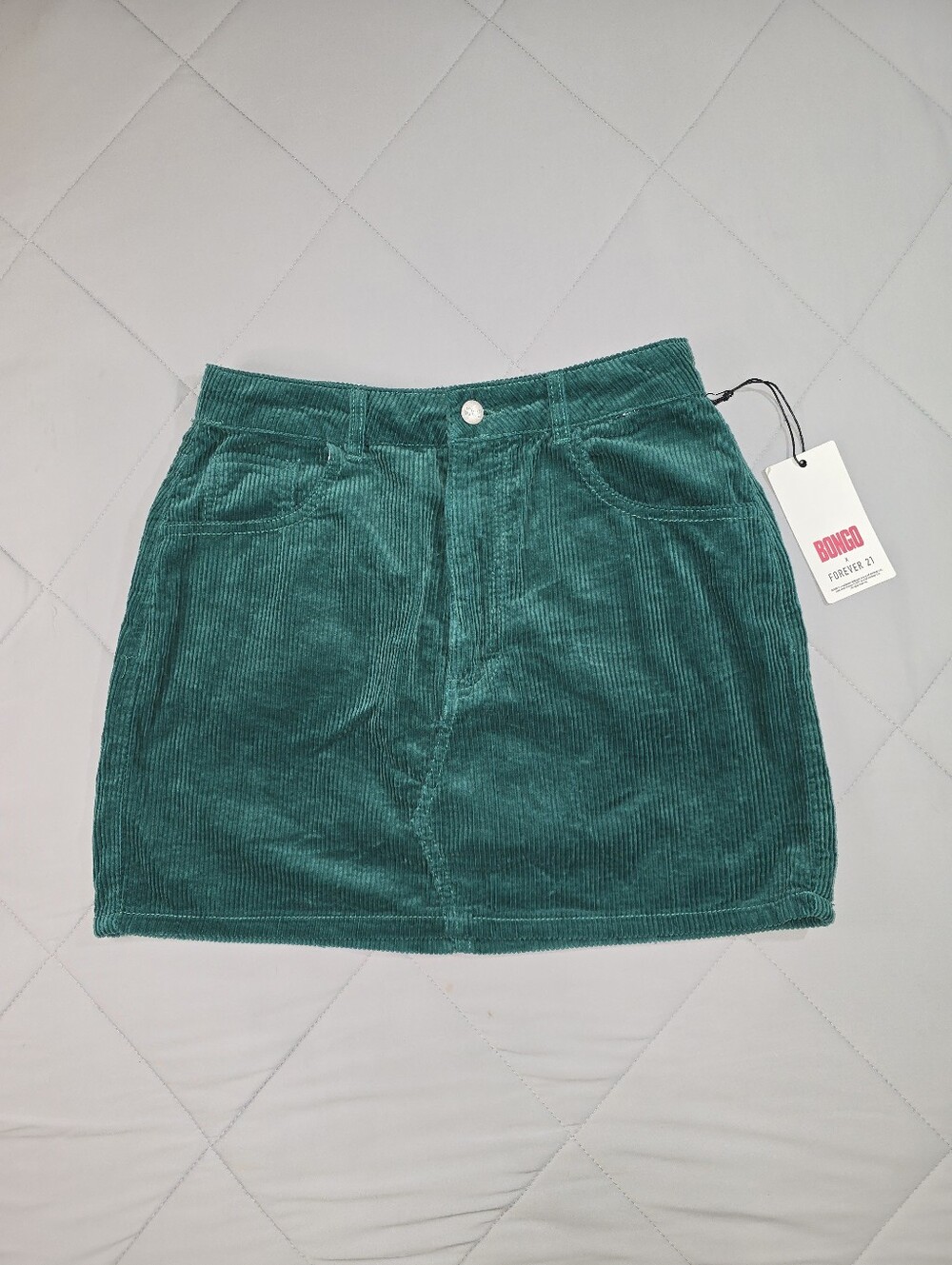 NWT BONGO x Forever 21 Green Corduroy Mini Skirt